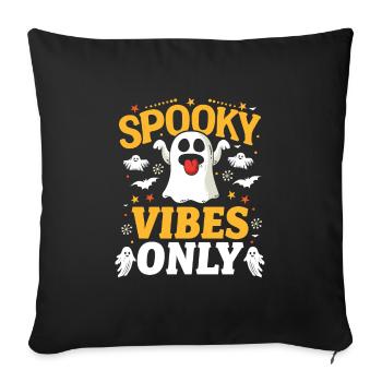 Halloween Costume Kids SPOOKY VIBES ONLY Funny - Sofa pillowcase 17,3'' x 17,3'' (45 x 45 cm) - black - Front