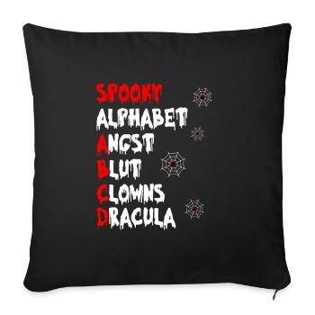 Halloween SPOOKY ALPHABET FEAR BLOOD CLOWNS - Sofa pillowcase 17,3'' x 17,3'' (45 x 45 cm) - black - Front