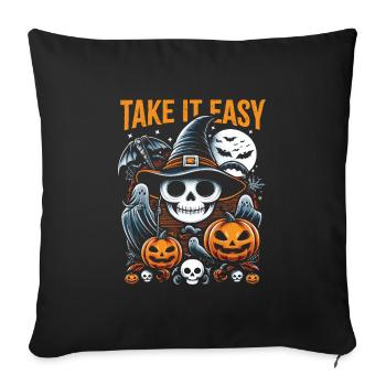 Costume d’Halloween Enfants TAKE IT EASY Fun - Housse de coussin décorative 45 x 45 cm - noir - Devant