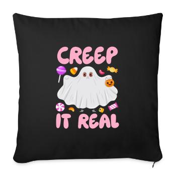 Halloween Party CREEP IT REAL Funny Kids - Sofa pillowcase 17,3'' x 17,3'' (45 x 45 cm) - black - Front