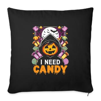 Halloween Kids I NEED CANDY Halloween Costume - Sofa pillowcase 17,3'' x 17,3'' (45 x 45 cm) - black - Front