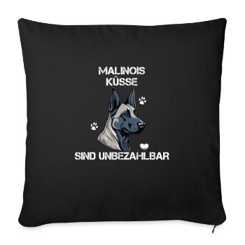 Malinois Küsse sind unbezahlbar belgian shepard - Sofakissenbezug 45 x 45 cm - Schwarz - Vorne