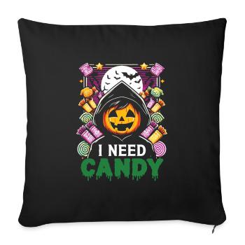 Halloween Kids I NEED CANDY Halloween Costume - Sofa pillowcase 17,3'' x 17,3'' (45 x 45 cm) - black - Front