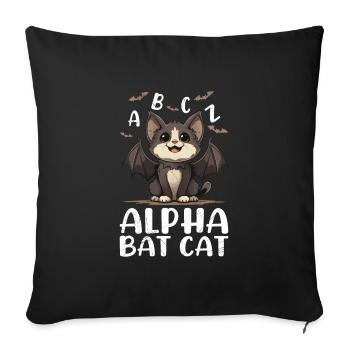 Halloween Costume ALPHA BAT CAT Funny Alphabet - Sofa pillowcase 17,3'' x 17,3'' (45 x 45 cm) - black - Front