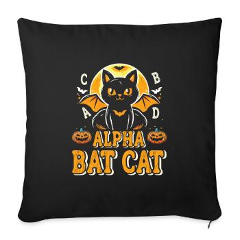 Halloween Enfants ALPHA BAT CHAT Drôle Halloween - Housse de coussin décorative 45 x 45 cm - noir - Devant