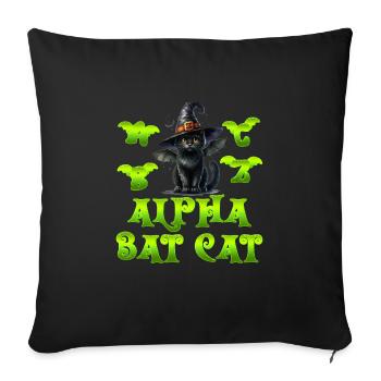 Halloween Costume ALPHA BAT CAT Funny Alphabet - Sofa pillowcase 17,3'' x 17,3'' (45 x 45 cm) - black - Front