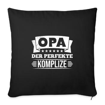 OPA DER PERFEKTE KOMPLIZE Lustiges Großvater - Sofakissenbezug 45 x 45 cm - Schwarz - Vorne