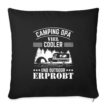 CAMPING OPA VIEL COOLER UND OUTDOOR ERPROBT - Sofakissenbezug 45 x 45 cm - Schwarz - Vorne