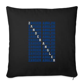 ZANDER ANGLER Lustiges Zander Angeln Donau - Sofakissenbezug 45 x 45 cm - Schwarz - Vorne