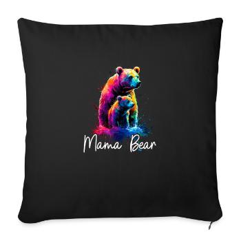 Floral Artistic Mom Bear Bear Mother's Day Mom - Sofa pillowcase 17,3'' x 17,3'' (45 x 45 cm) - black - Front