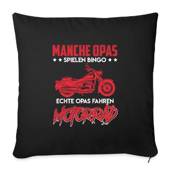 Opi MANCHE OPAS SPIELEN BINGO ECHTE OPAS FAHREN - Sofakissenbezug 45 x 45 cm - Schwarz - Vorne