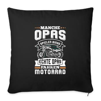 Opi MANCHE OPAS SPIELEN BINGO ECHTE OPAS FAHREN - Sofakissenbezug 45 x 45 cm - Schwarz - Vorne