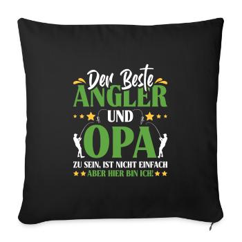 Opi BESTER ANGLER UND OPA SEIN IST NICHT EINFACH - Sofakissenbezug 45 x 45 cm - Schwarz - Vorne
