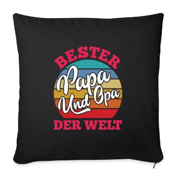 Großvater BESTER PAPA UND OPA DER WELT Opi - Sofakissenbezug 45 x 45 cm - Schwarz - Vorne