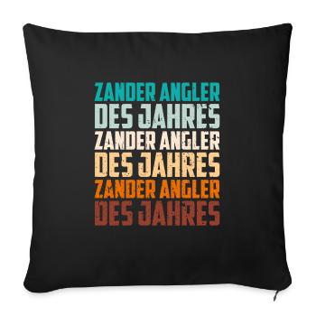ZANDER ANGLER DES JAHRES ZANDER ANGLER DES JAHRES - Sofakissenbezug 45 x 45 cm - Schwarz - Vorne