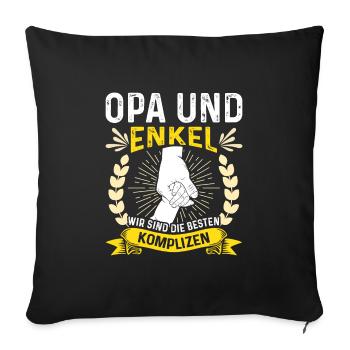 OPA UND ENKEL KOMPLIZEN Lustiges Geburtstags - Sofakissenbezug 45 x 45 cm - Schwarz - Vorne