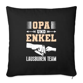 OPA UND ENKEL LAUSBUBEN TEAM Lustiges Opi - Sofakissenbezug 45 x 45 cm - Schwarz - Vorne