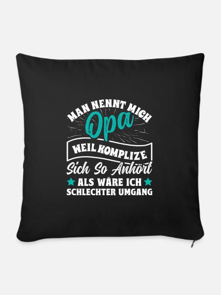 Opi MAN NENNT MICH OPA KOMPLIZE KLINGT SCHLECHT - Sofakissenbezug 45 x 45 cm - Schwarz