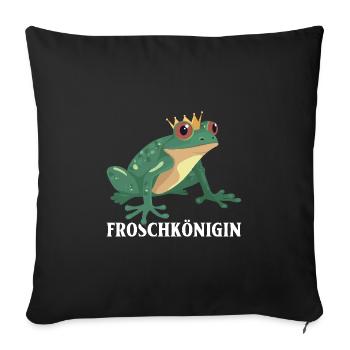 Karneval FROSCHKÖNIGIN Lustiges Frosch Kostüm - Sofakissenbezug 45 x 45 cm - Schwarz - Vorne