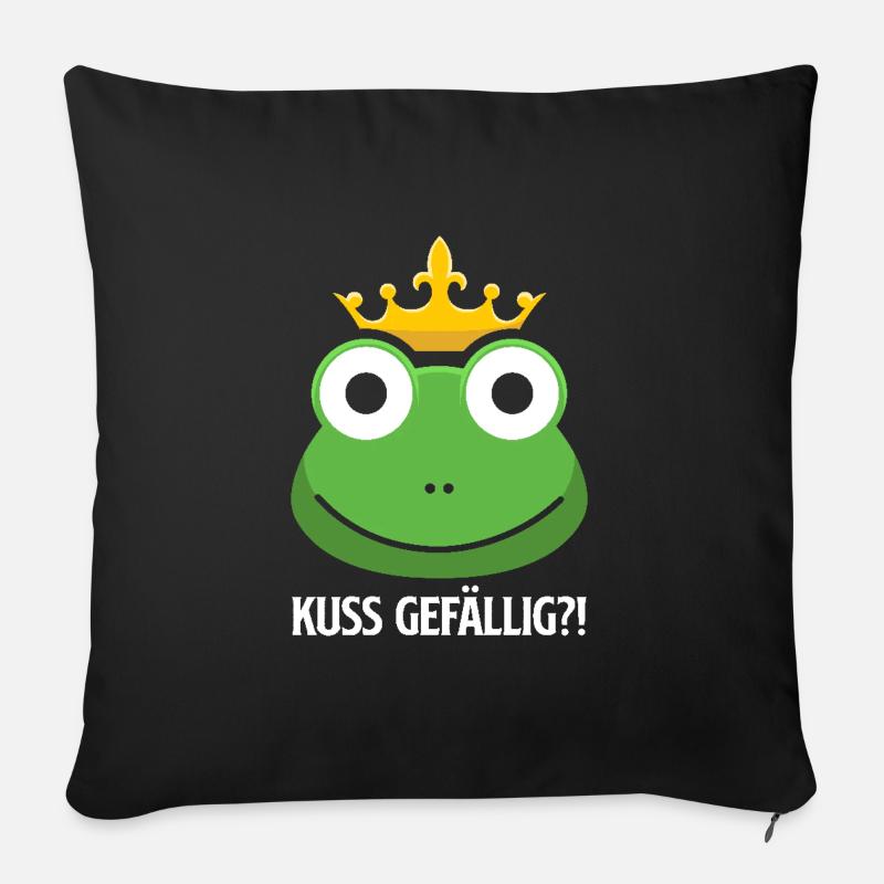 Froschkostüm KUSS GEFÄLLIG Faschings Kostüm - Sofakissenbezug 45 x 45 cm - Schwarz