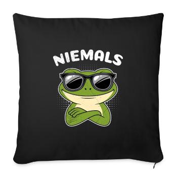 Karneval Party Sturer Frosch NIEMALS Lustiges - Sofakissenbezug 45 x 45 cm - Schwarz - Vorne