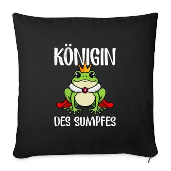 Faschings Kostüm Frauen KÖNIGIN DES SUMPFES Lustig - Sofakissenbezug 45 x 45 cm - Schwarz - Vorne