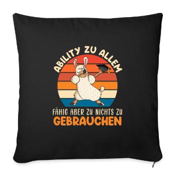 Abitur ABILITY ZU ALLEM FÄHIG Lustiges - Sofakissenbezug 45 x 45 cm - Schwarz - Vorne