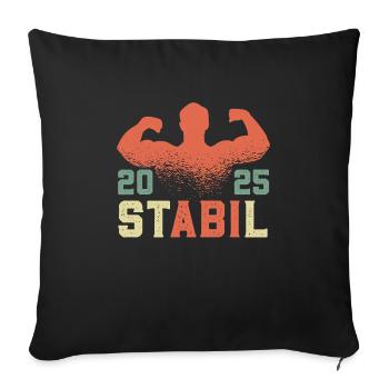 Abitur Abschluss 2025 ST ABI L Lustiges Abi - Sofakissenbezug 45 x 45 cm - Schwarz - Vorne
