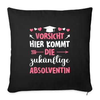 Mädchen VORSICHT HIER KOMMT DIE ZUKÜNFTIGE - Sofakissenbezug 45 x 45 cm - Schwarz - Vorne