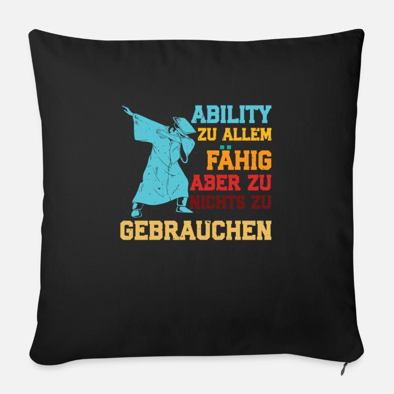 Abi ABILITY ZU ALLEM FÄHIG NICHT ZU GEBRAUCHEN - Sofakissenbezug 45 x 45 cm - Schwarz