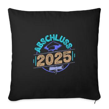 Abitur ABSCHLUSS 2025 Abi Geschafft Lustiges - Sofakissenbezug 45 x 45 cm - Schwarz - Vorne