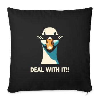 Deal With It Gans Humor - Sofakissenbezug 45 x 45 cm - Schwarz - Vorne