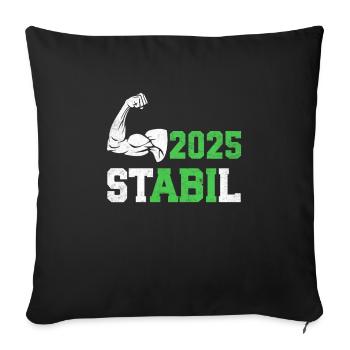 Abitur Abschluss 2025 STABIL Abi Geschafft Lustig - Sofakissenbezug 45 x 45 cm - Schwarz - Vorne