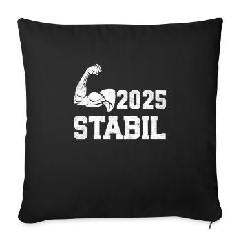 Abitur Abschluss 2025 STABIL Abi Geschafft Lustig - Sofakissenbezug 45 x 45 cm - Schwarz - Vorne