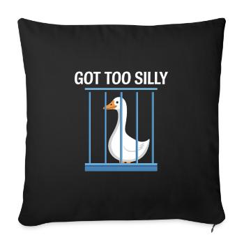 Funny goose in a cage - Sofa pillowcase 17,3'' x 17,3'' (45 x 45 cm) - black - Front