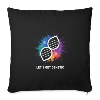 Let's Get Genetic Science - Sofa pillowcase 17,3'' x 17,3'' (45 x 45 cm) - black - Front