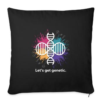 Genetics Science Funny Saying - Sofa pillowcase 17,3'' x 17,3'' (45 x 45 cm) - black - Front