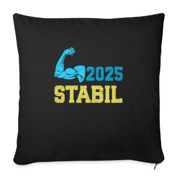 Abitur Abschluss 2025 STABIL Abi Geschafft Lustig - Sofakissenbezug 45 x 45 cm - Schwarz - Vorne