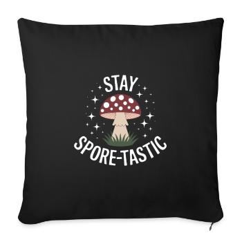 Stay Spore tastic mushroom design - Sofa pillowcase 17,3'' x 17,3'' (45 x 45 cm) - black - Front
