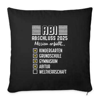 Abitur Absolvent ABI ABSCHLUSS 2025 Lustiges - Sofakissenbezug 45 x 45 cm - Schwarz - Vorne