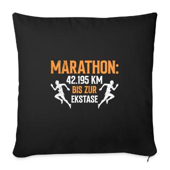 Läufer MARATHON BIS ZUR EKSTASE Laufen Lustig - Sofakissenbezug 45 x 45 cm - Schwarz - Vorne