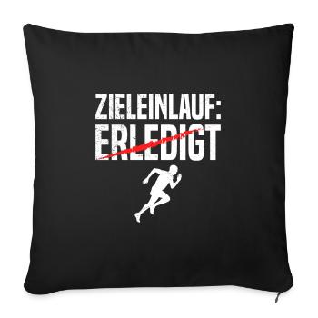Läufer ZIELEINLAUF ERLEDIGT Laufen Lustiges - Sofakissenbezug 45 x 45 cm - Schwarz - Vorne