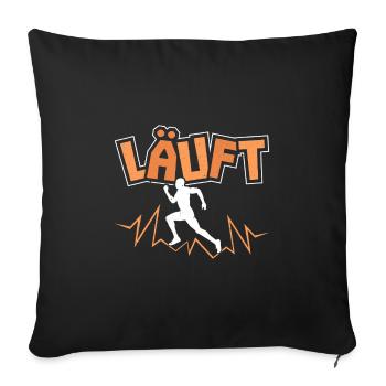Läufer LÄUFT Laufen Lustiges Marathon - Sofakissenbezug 45 x 45 cm - Schwarz - Vorne