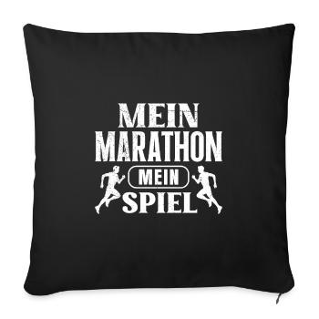 Läufer MEIN MARATHON MEIN SPIEL Lustiges - Sofakissenbezug 45 x 45 cm - Schwarz - Vorne