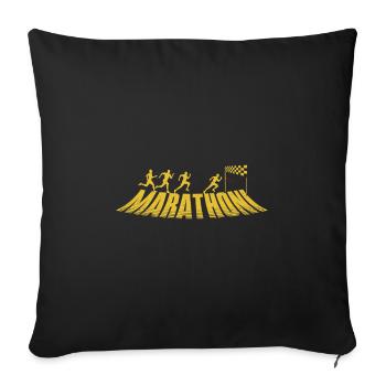 Läufer MARATHONI Laufen Lustiges Marathon - Sofakissenbezug 45 x 45 cm - Schwarz - Vorne
