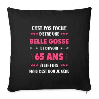 65 ANS - Housse de coussin décorative 45 x 45 cm - noir - Devant