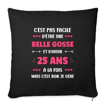 25 ANS - Housse de coussin décorative 45 x 45 cm - noir - Devant