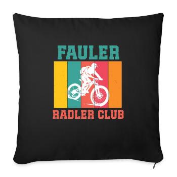 Elektro Rad FAULER RADLER CLUB Radler Lustiges - Sofakissenbezug 45 x 45 cm - Schwarz - Vorne