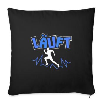 Läufer LÄUFT Laufen Lustiges Marathon - Sofakissenbezug 45 x 45 cm - Schwarz - Vorne