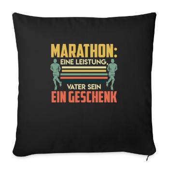 Papa MARATHON DIE LEISTUNG VATER SEIN GESCHENK - Sofakissenbezug 45 x 45 cm - Schwarz - Vorne